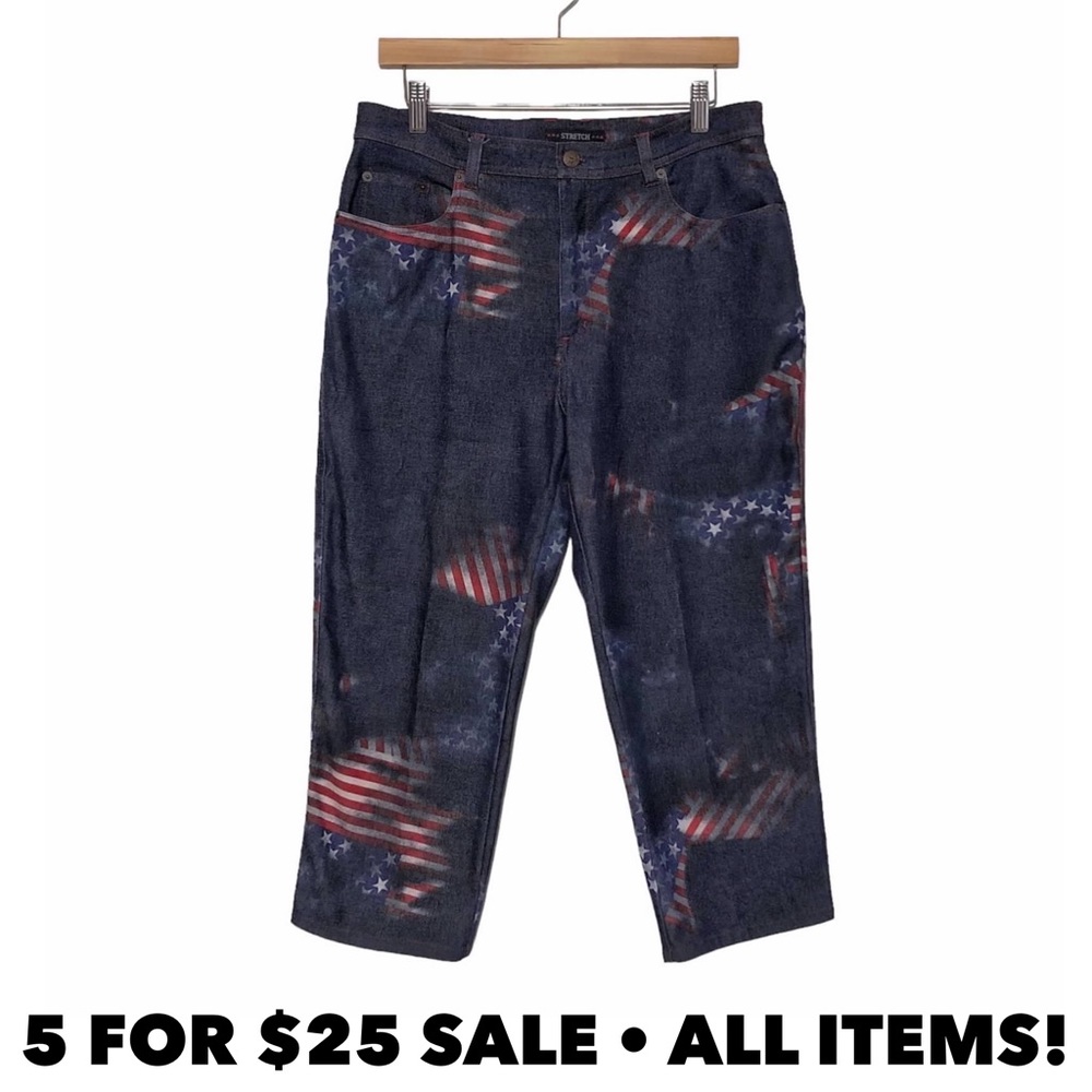 Bill Blass Vintage Patriotic Cropped Jeans